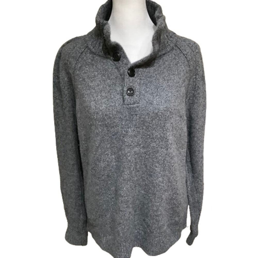 Banana Republic Recycled Wool Grey Sweater L/XL Sustainable Eco Preppy Pullover